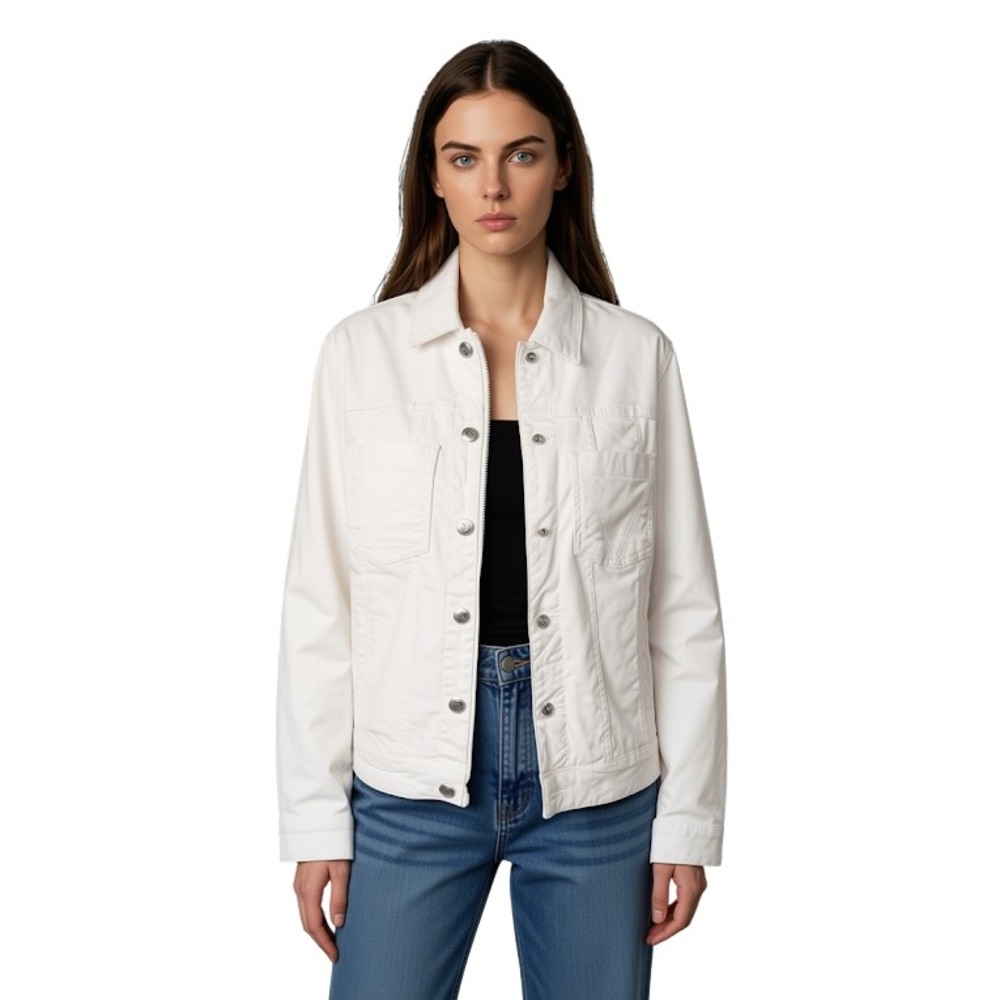 Zadig & Voltaire Kiomy Denim Eco Love White Jacket Act For Love WWOW00611 XL‎